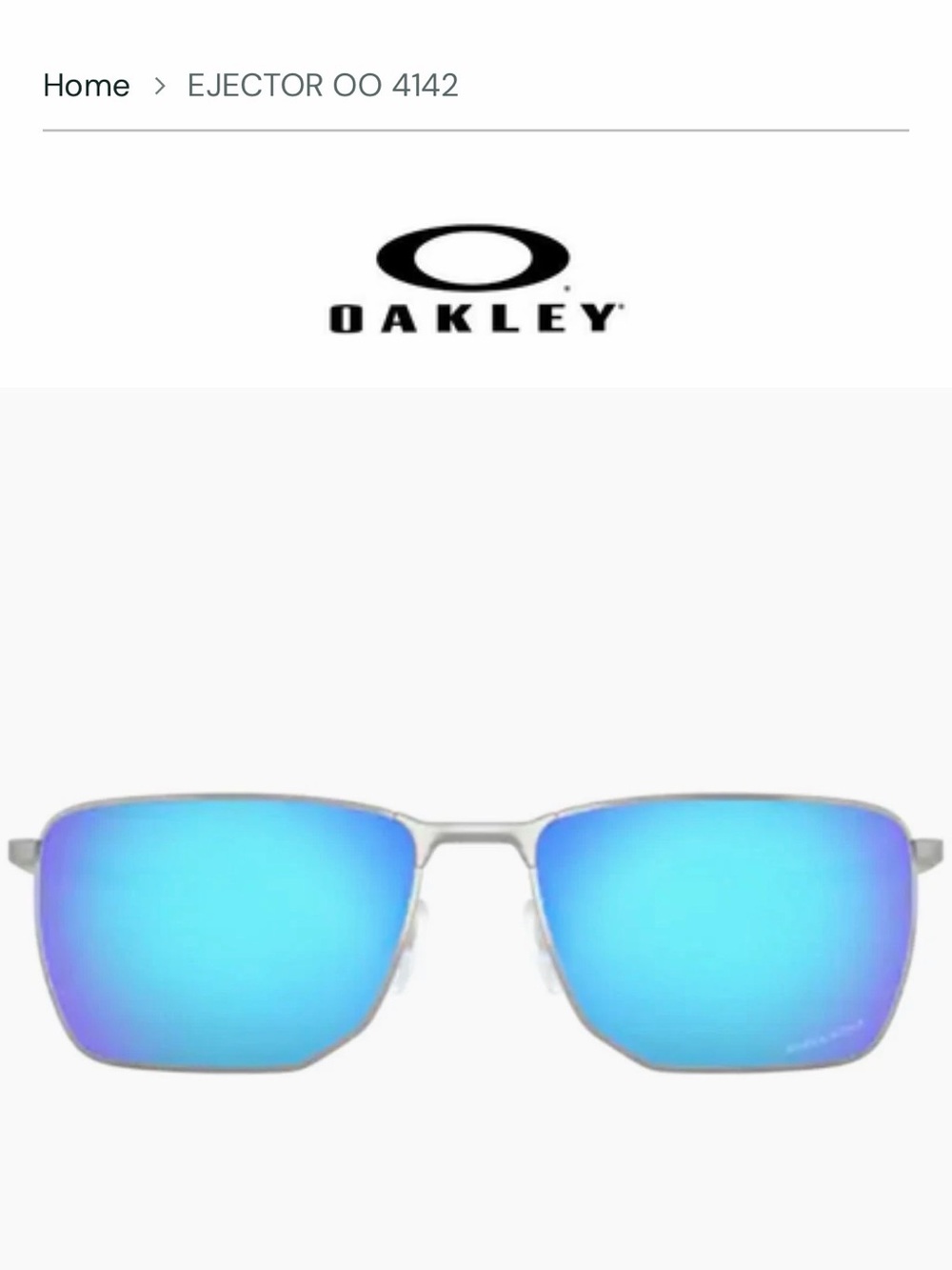 Oakley Prizm Sapphire Lenses,
Satin Chrome Frame